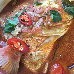 Justin Quek fish head curry