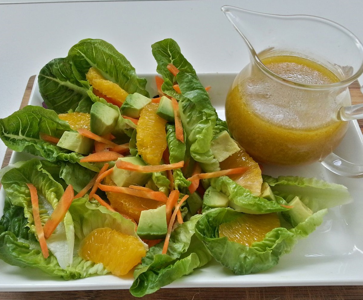 Salad with dressing