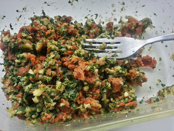 Mix stuffing with fork